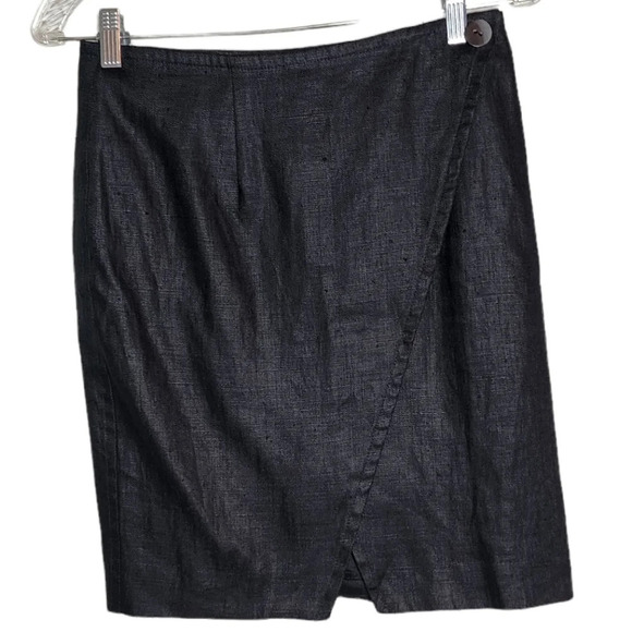 Finity 100% linen wrap black skirt. Size 8 - Picture 13 of 15